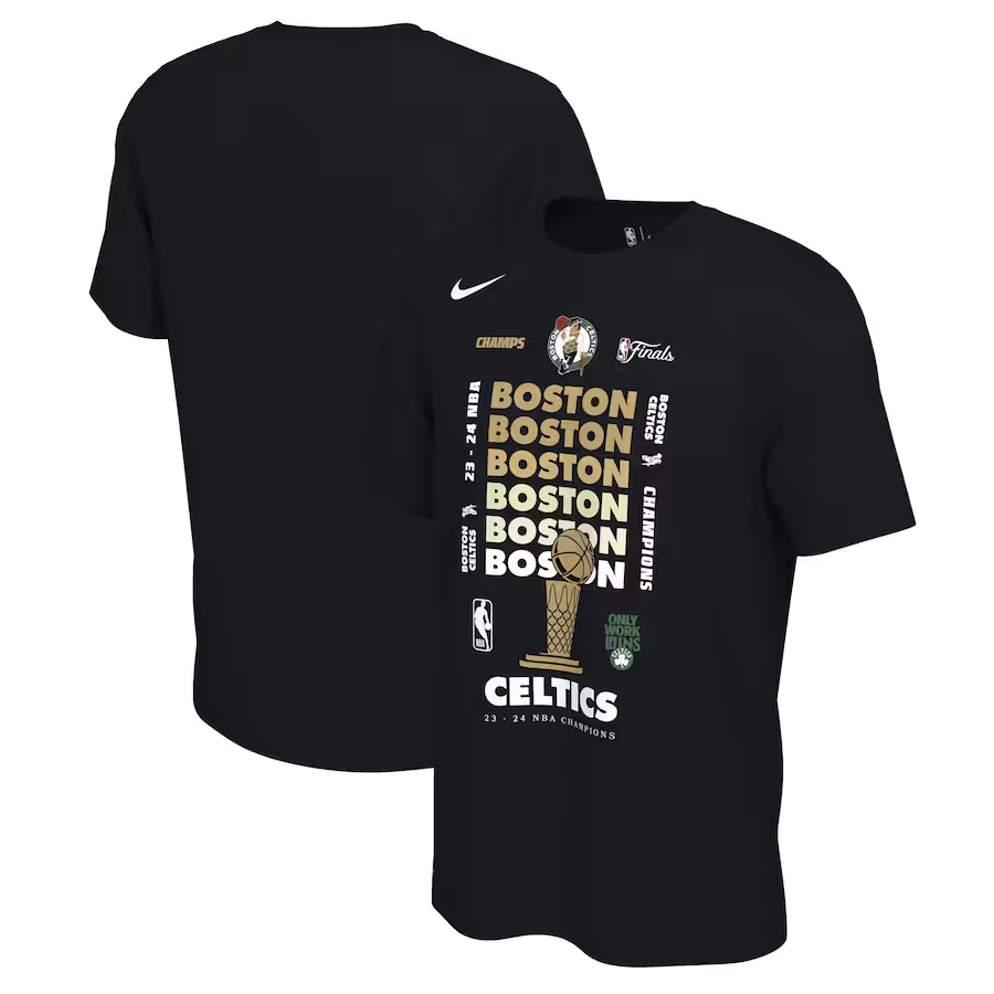 Men NBA Boston Celtics  2024 Champions T shirts black style 13